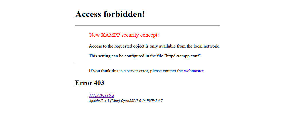XAMPP security concept 错误解决方法-藏宝楼源码网